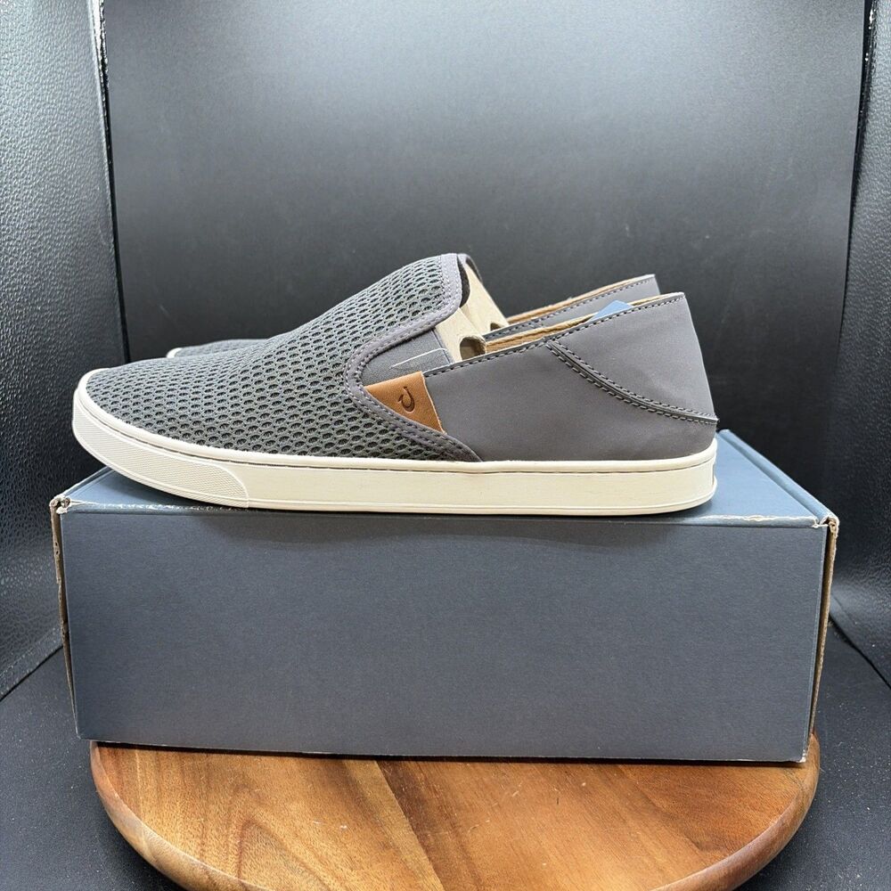 Olukai Pehuea Women’s Size 11 Slip On Shoes Gray Sneakers Pavement NEW